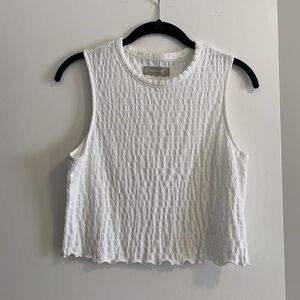 Everlane The Cropped Smock Top White Base - Size S